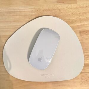 Minimalist Cream Leather Mouse Pad